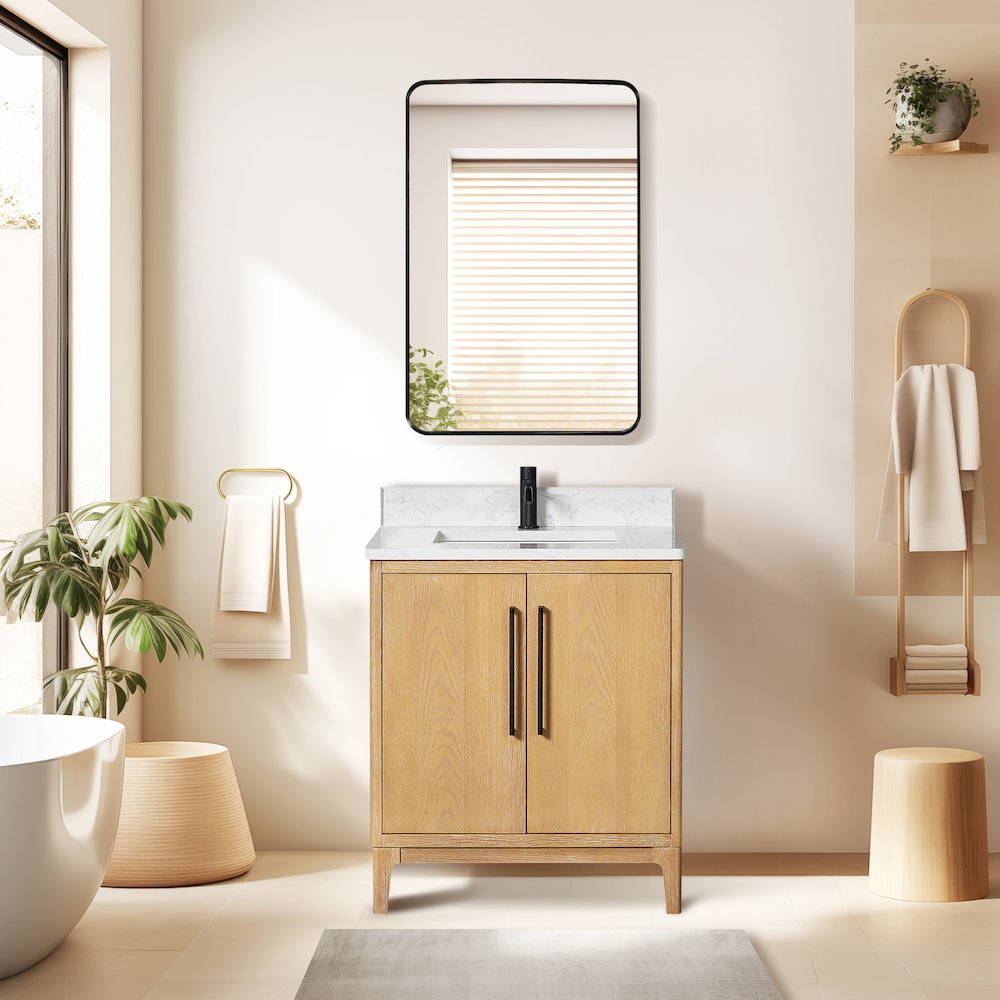 Gara 30" Free-standing Single Bath Vanity in Washed Ash Grey