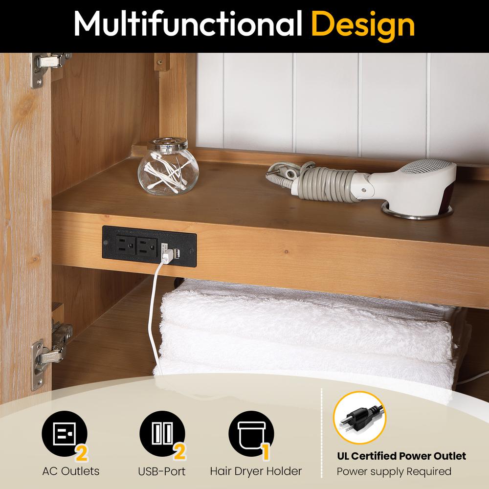 Free-standing Double Bathroom Vanity with Composite top and Mirror