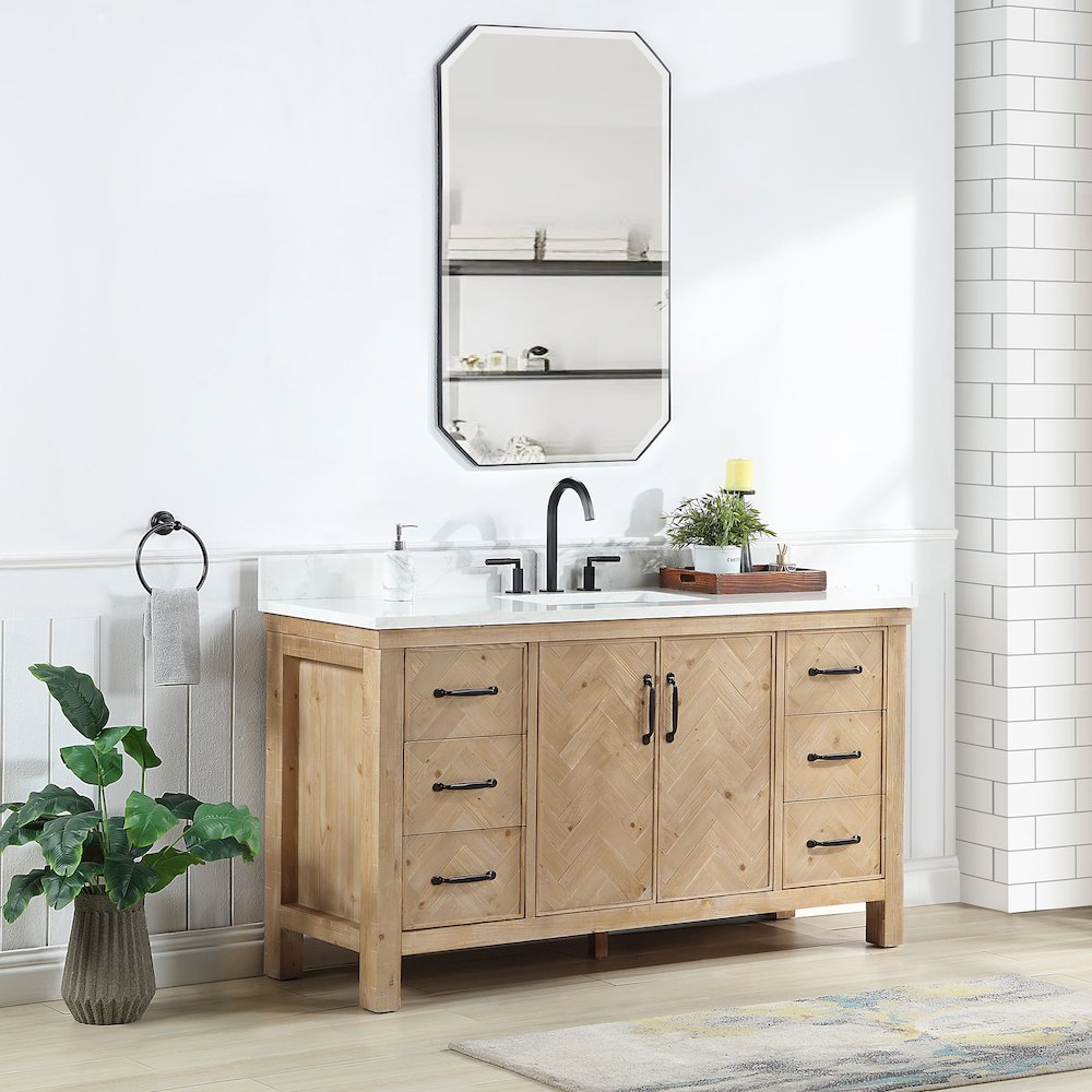 Javier 60" Free-standing Single Bath Vanity in Spruce Antique Brown