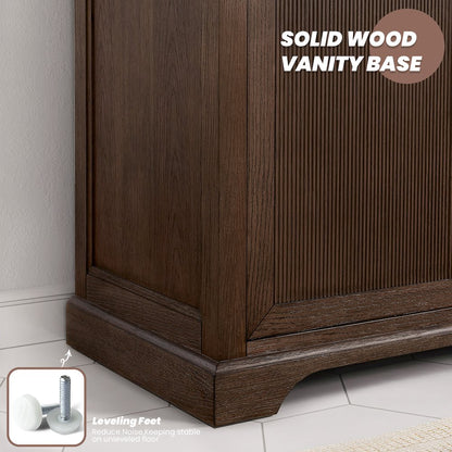 Tokyo 72" Freestanding Double Bath Vanity in Aged Dark Brown Oak