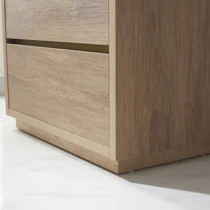 Single Sink Bath Vanity with Composite Integral Square Sink Top and Mirror