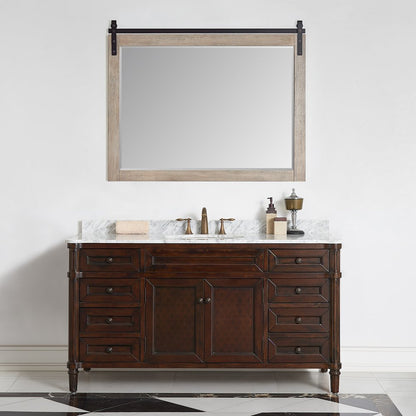 Cortes 48" Rectangular Bathroom Vanity Barndoor Wall Mount Mirror in Grey