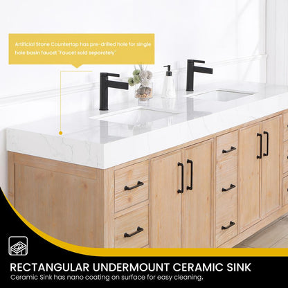 Free-standing Double Bathroom Vanity with Composite top and Mirror