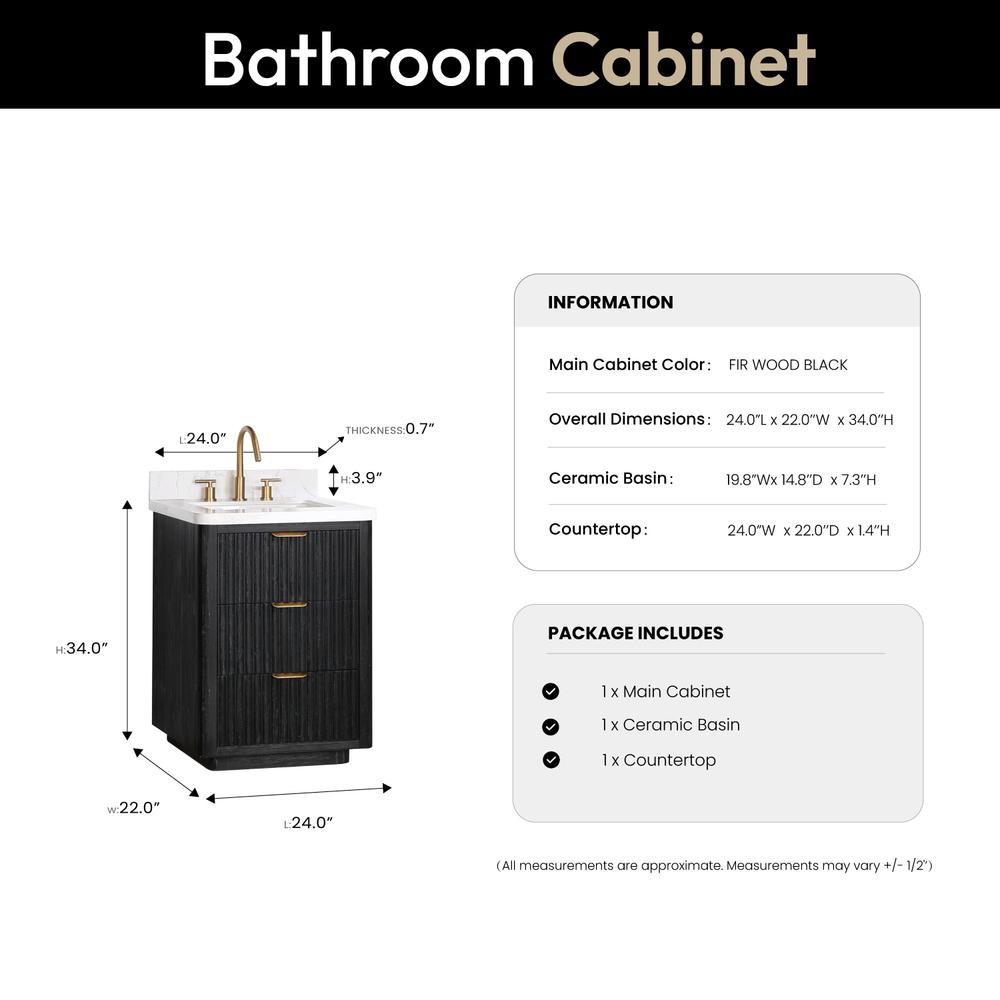 Free-standing Single Bathroom Vanity with Composite top in Lightning White