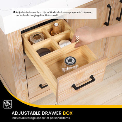 Free-standing Double Bathroom Vanity with Composite top and Mirror