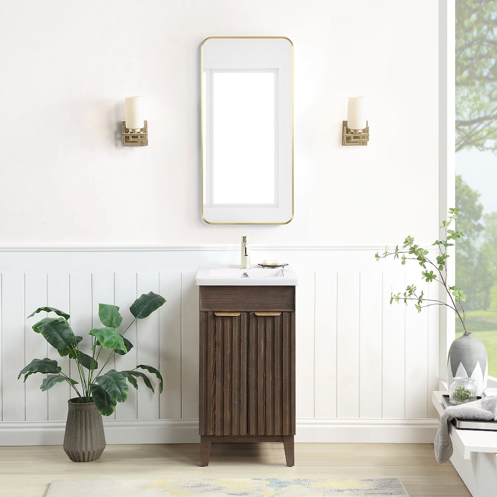 Palos 18" Free-standing Single Bath Vanity in Spruce Aged Brown