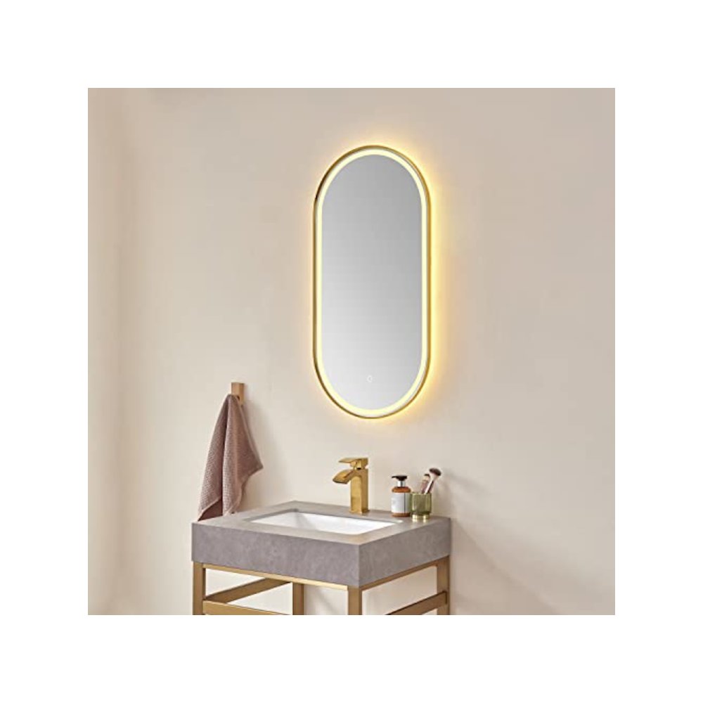 Vinnova 18'' Oval LED Lighted Accent Bathroom/Vanity Wall Mirror