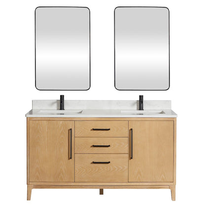 Gara 60M" Free-standing Double Bath Vanity in Washed Ash Grey