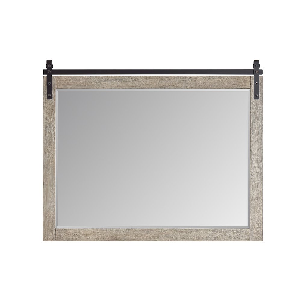 Cortes 48" Rectangular Bathroom Vanity Barndoor Wall Mount Mirror in Grey