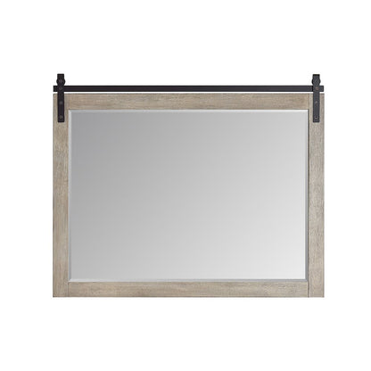 Cortes 48" Rectangular Bathroom Vanity Barndoor Wall Mount Mirror in Grey
