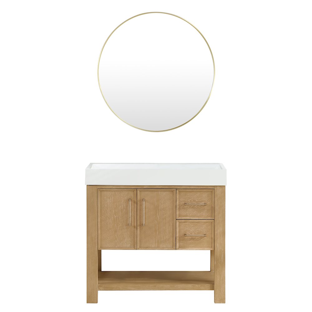 Vera 36" Free-standing Single Bath Vanity in Washed Ash Grey