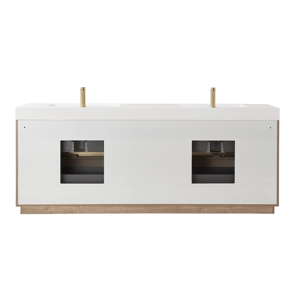 Huesca 84" Double Sink Bath Vanity in North American Oak