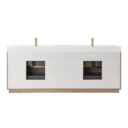 Huesca 84" Double Sink Bath Vanity in North American Oak
