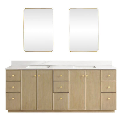 Oza 84" Free-standing Double Bath Vanity in Aged Natural Oak