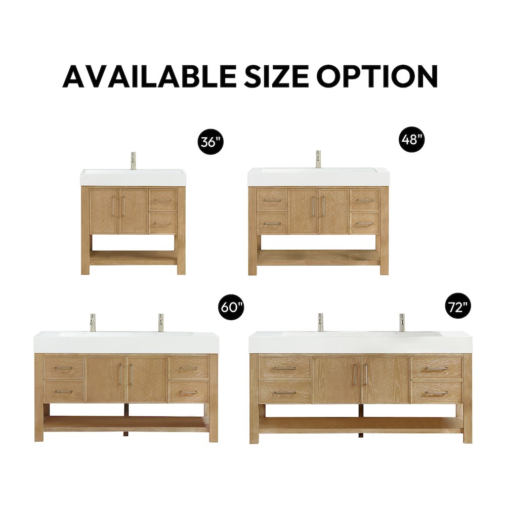 Vera 48" Free-standing Single Bath Vanity in Washed Ash Grey