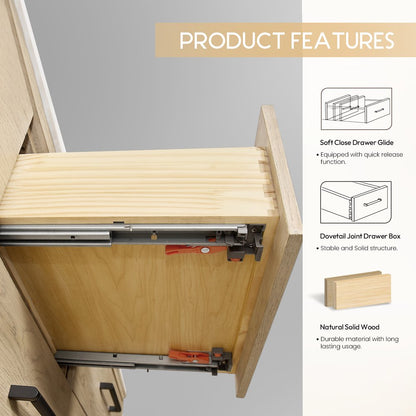 Porto 72" Free-standing Double Bath Vanity in Aged Natural Oak