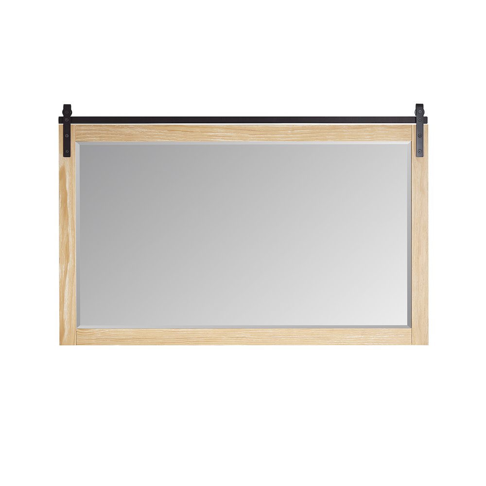 Cortes 60" Rectangular Bathroom Vanity Barndoor Wall Mount Mirror in Pine