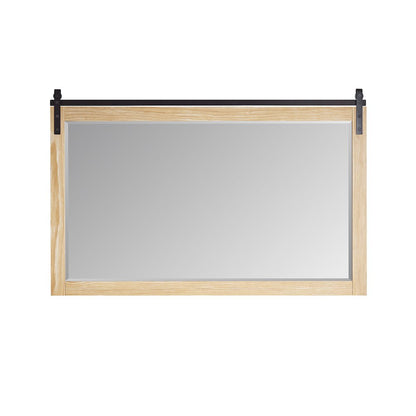 Cortes 60" Rectangular Bathroom Vanity Barndoor Wall Mount Mirror in Pine