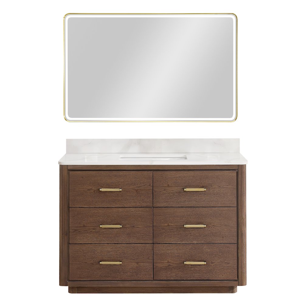 Porto 48" Free-standing Single Bath Vanity in Aged Dark Brown Oak