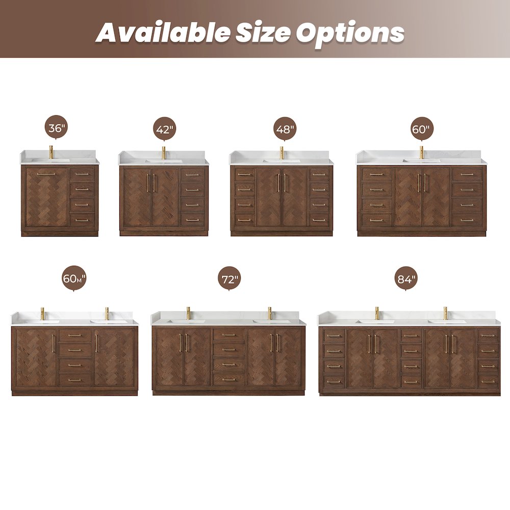 Jakarta 72" Freestanding Double Bath Vanity in Aged Dark Brown Oak