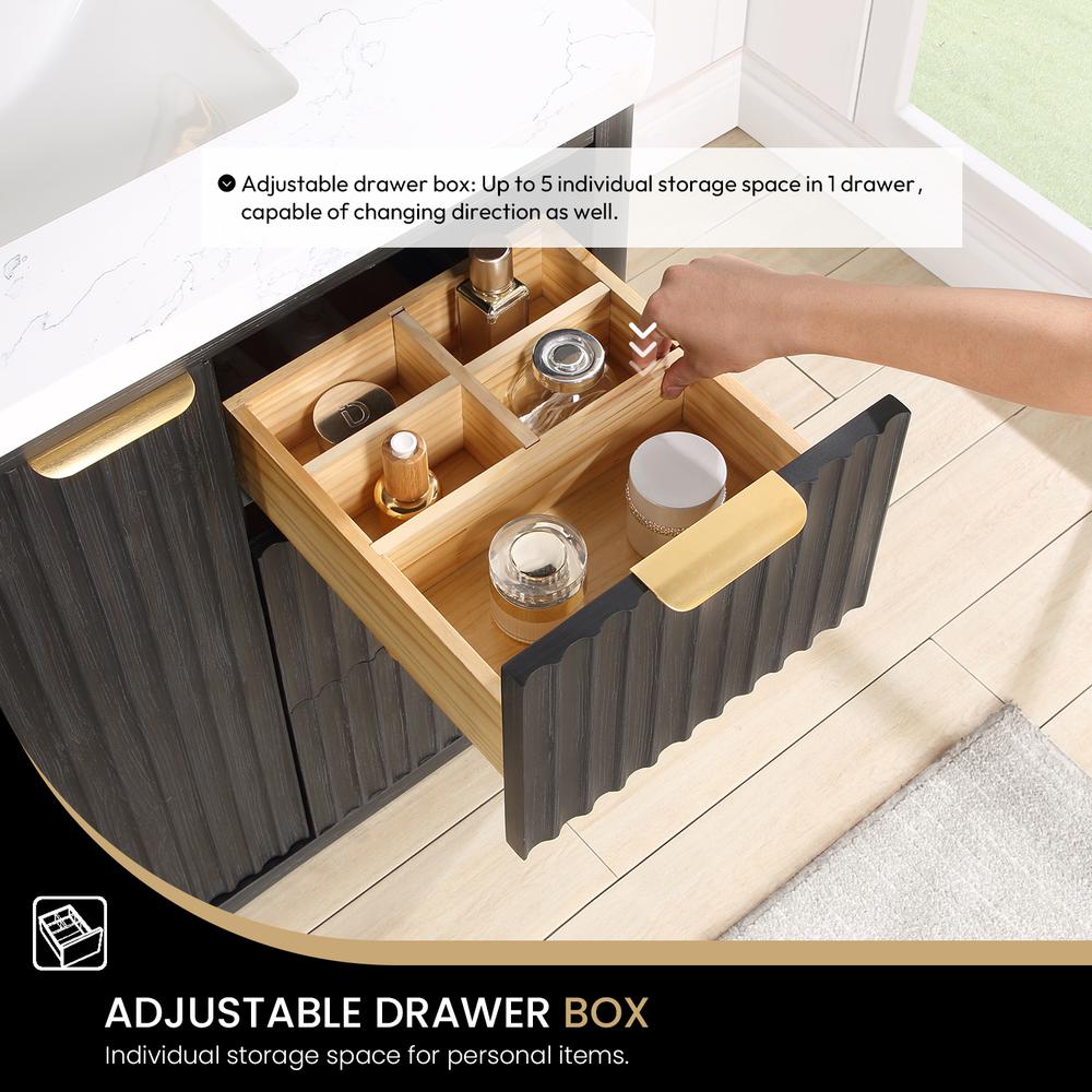 Free-standing Single Bathroom Vanity with Composite top and Mirror