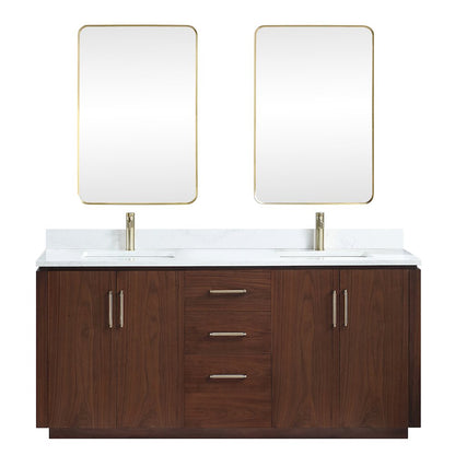 San 72" Free-standing Double Bath Vanity in Natural Walnut