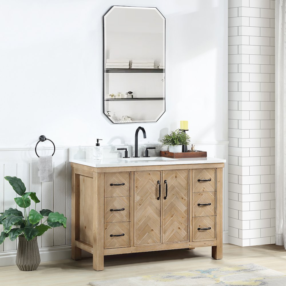 Javier 48" Free-standing Single Bath Vanity in Spruce Antique Brown