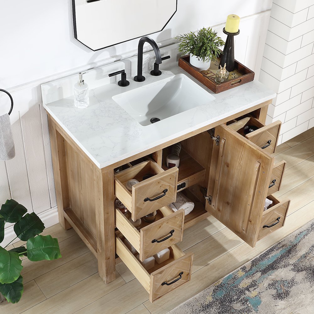 Javier 42" Free-standing Single Bath Vanity in Spruce Antique Brown