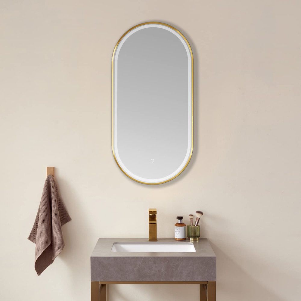 Vinnova 18'' Oval LED Lighted Accent Bathroom/Vanity Wall Mirror