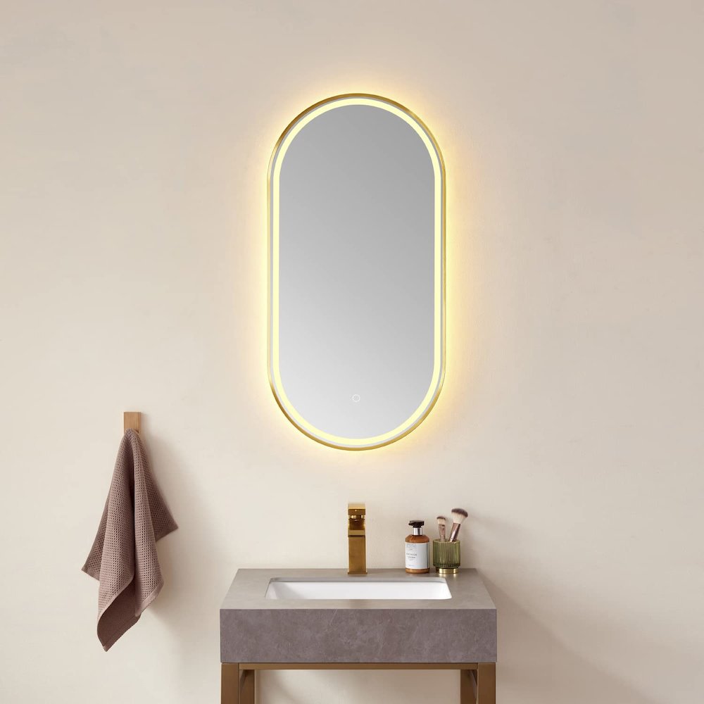 Vinnova 18'' Oval LED Lighted Accent Bathroom/Vanity Wall Mirror