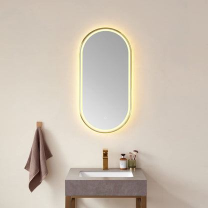Vinnova 18'' Oval LED Lighted Accent Bathroom/Vanity Wall Mirror