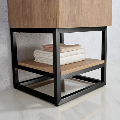 18B" Single Sink Bath Vanity with White Grain Stone Countertop