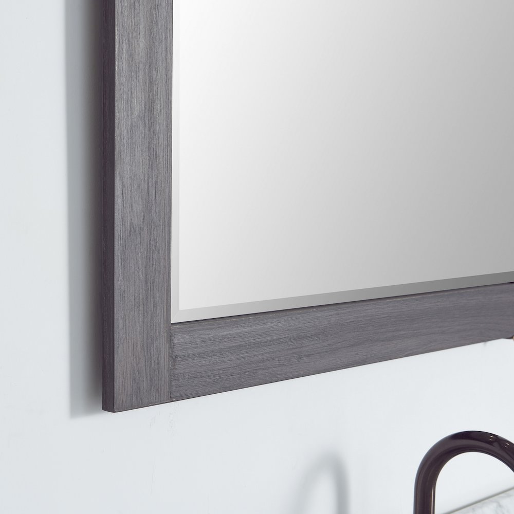 Cortes 32" Rectangular Bathroom Vanity Barndoor Wall Mount Mirror in Oak