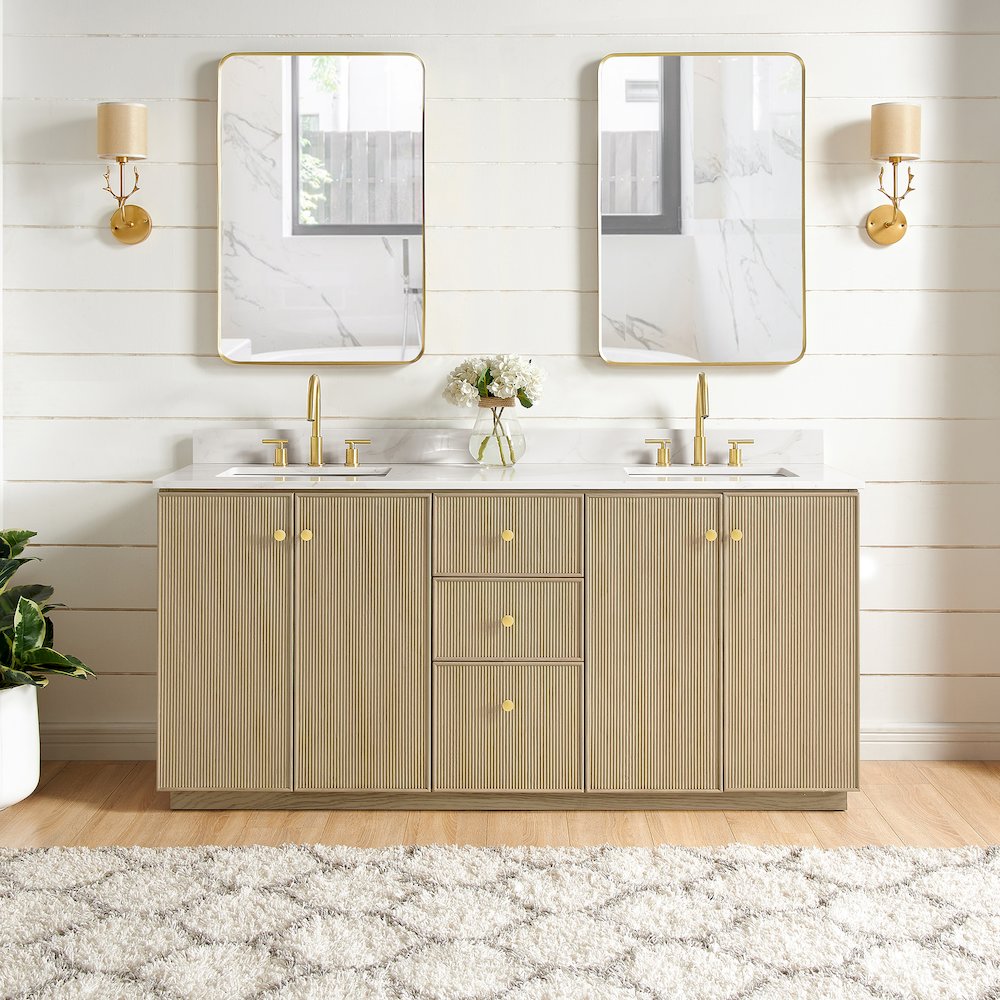 Oza 72" Free-standing Double Bath Vanity in Aged Natural Oak