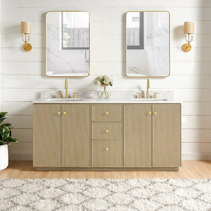 Oza 72" Free-standing Double Bath Vanity in Aged Natural Oak