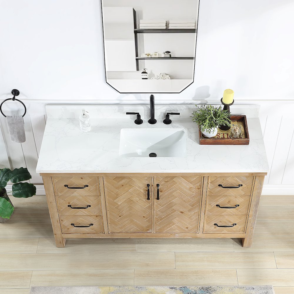 Javier 60" Free-standing Single Bath Vanity in Spruce Antique Brown