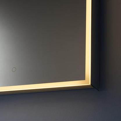 24" Rectangle Frameless Lighted Medicine Cabinet Wall Mounted Mirror
