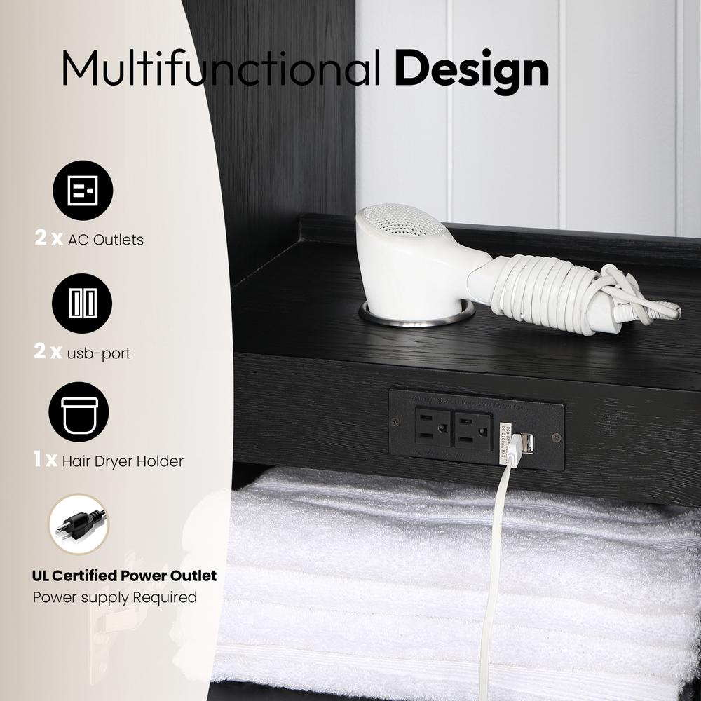 Free-standing Single Bathroom Vanity with Composite top and Mirror