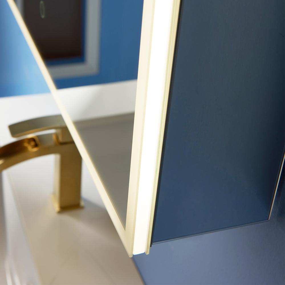 24" Rectangle Frameless Lighted Medicine Cabinet Wall Mounted Mirror