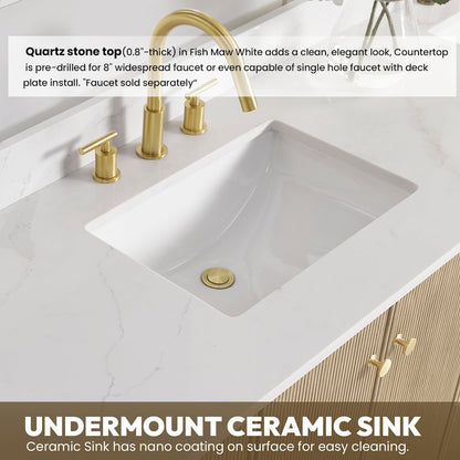 Oza 72" Free-standing Double Bath Vanity in Aged Natural Oak