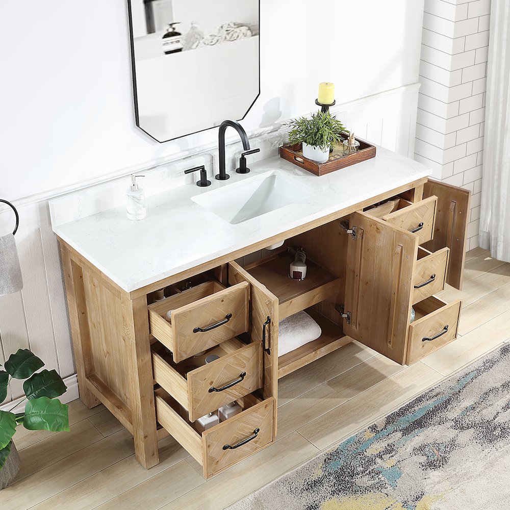 Javier 60" Free-standing Single Bath Vanity in Spruce Antique Brown