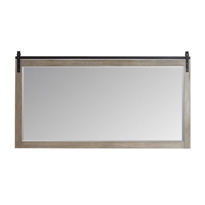 Cortes 72" Rectangular Bathroom Vanity Barndoor Wall Mount Mirror in Grey