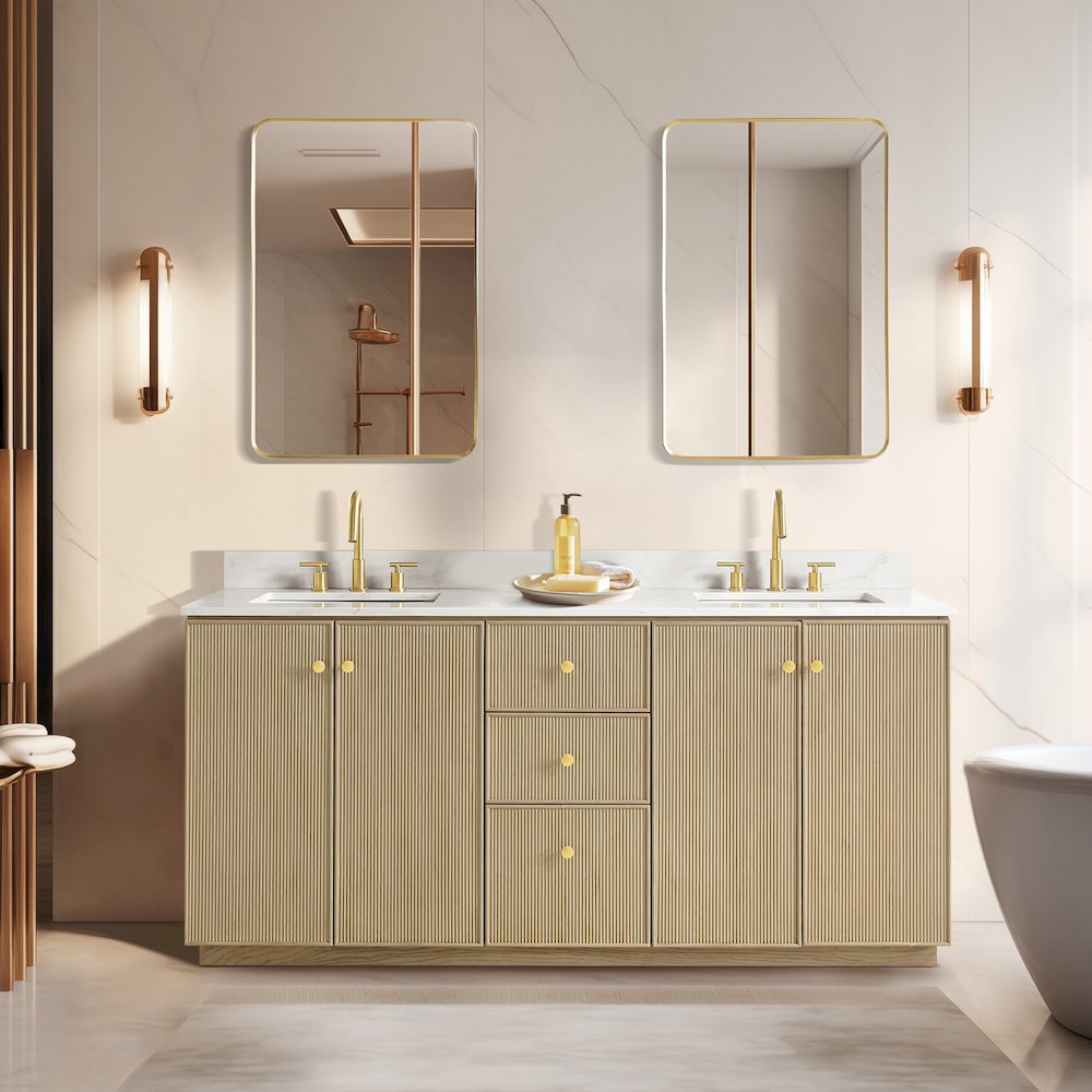 Oza 72" Free-standing Double Bath Vanity in Aged Natural Oak