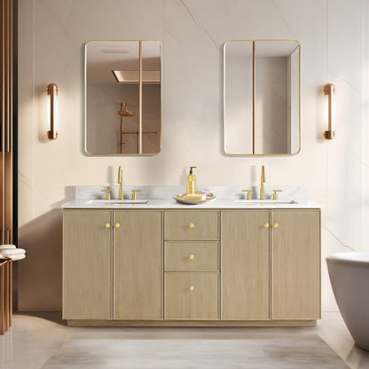 Oza 72" Free-standing Double Bath Vanity in Aged Natural Oak
