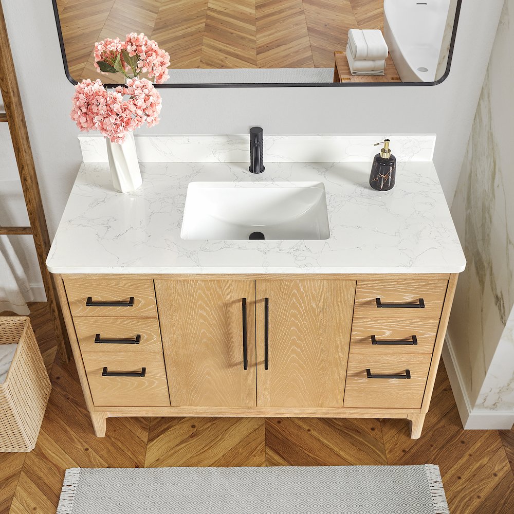 Gara 48" Free-standing Single Bath Vanity in Washed Ash Grey