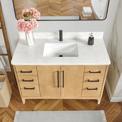 Gara 48" Free-standing Single Bath Vanity in Washed Ash Grey