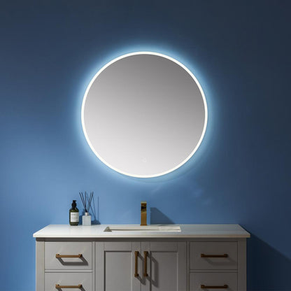 32''Modern & Contemporary Frameless Lighted Round Bathroom Mirror