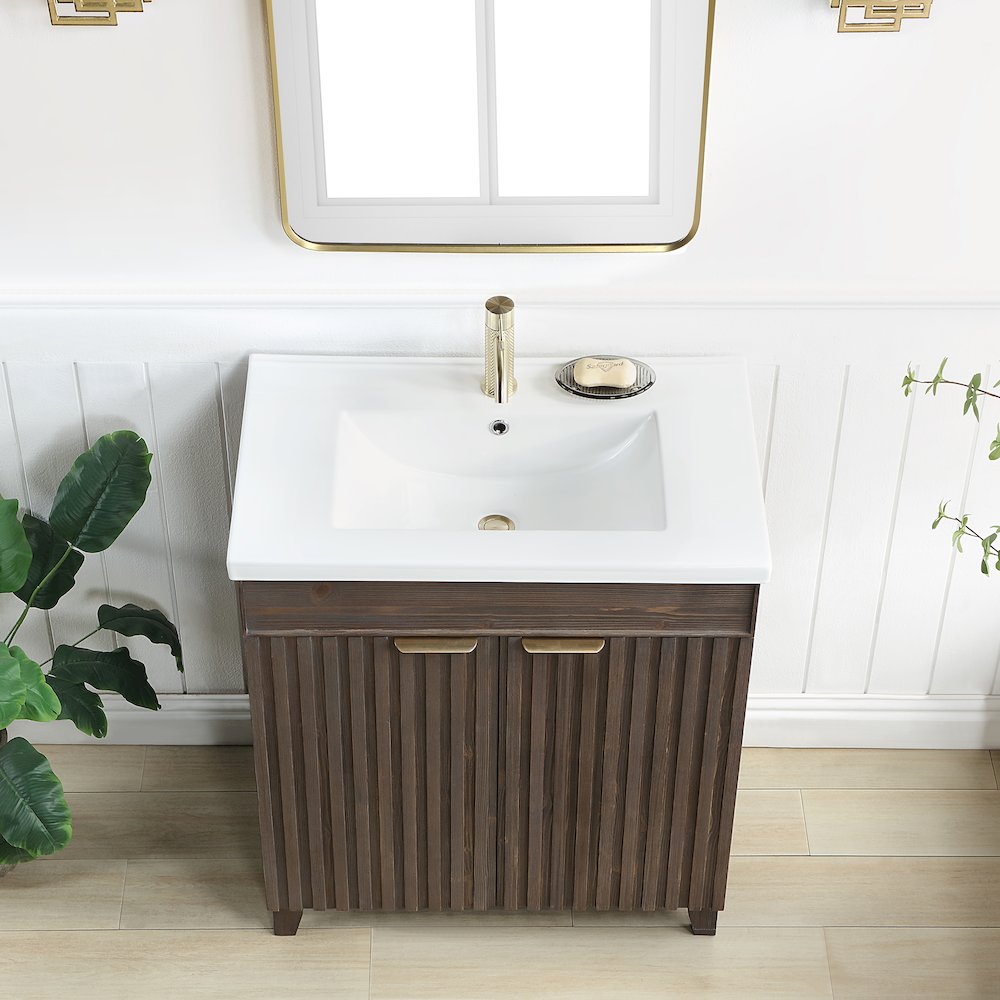 Palos 30" Free-standing Single Bath Vanity in Spruce Aged Brown