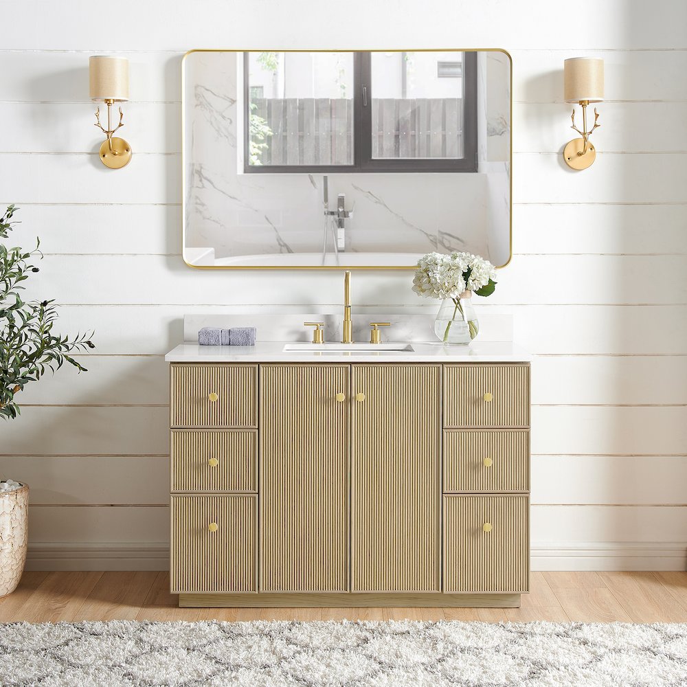 Oza 48" Free-standing Single Bath Vanity in Aged Natural Oak