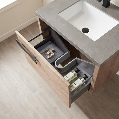 Carcastillo 30" Single Sink Bath Vanity with Grey Sintered Stone Top